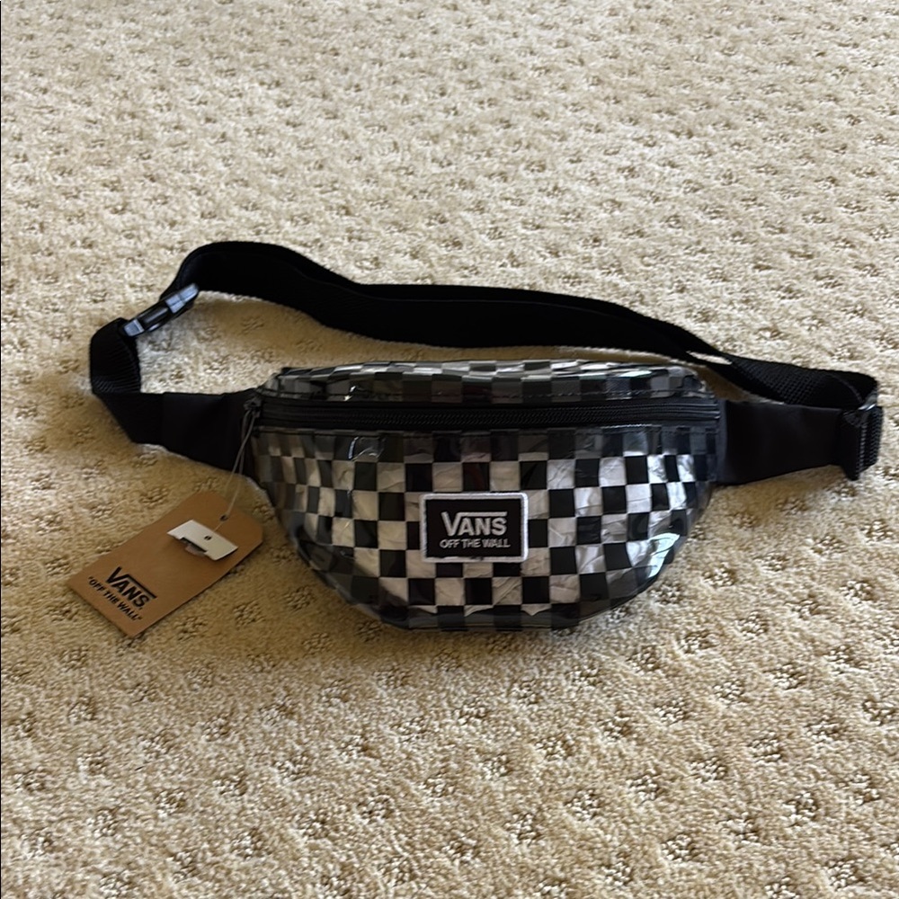 Vans Black and Clear Checkerboard Belt Bag - Men or Women